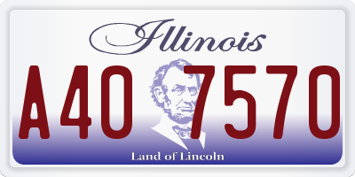 IL license plate A407570