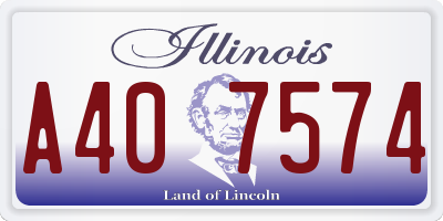 IL license plate A407574
