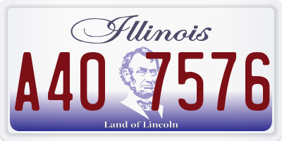 IL license plate A407576