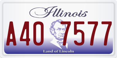 IL license plate A407577