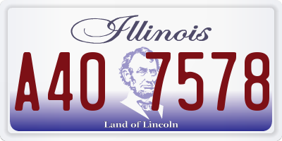 IL license plate A407578