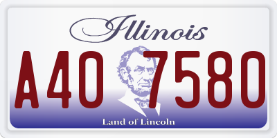 IL license plate A407580