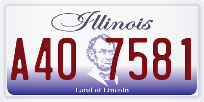 IL license plate A407581