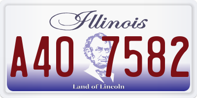 IL license plate A407582
