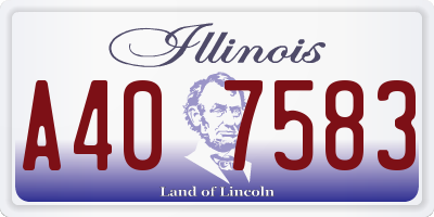 IL license plate A407583