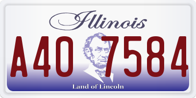 IL license plate A407584