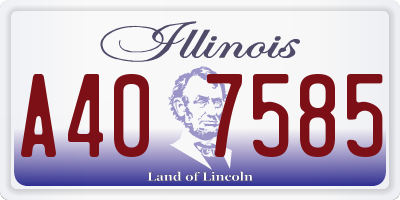 IL license plate A407585