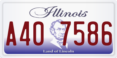 IL license plate A407586