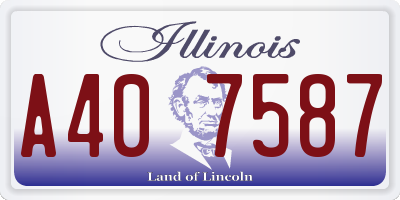 IL license plate A407587