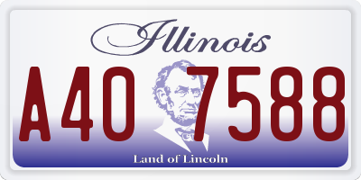 IL license plate A407588