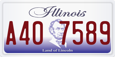 IL license plate A407589