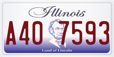 IL license plate A407593