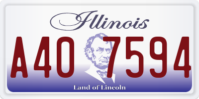 IL license plate A407594