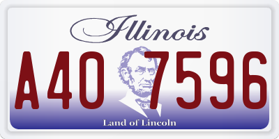 IL license plate A407596