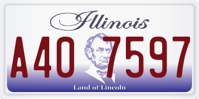 IL license plate A407597