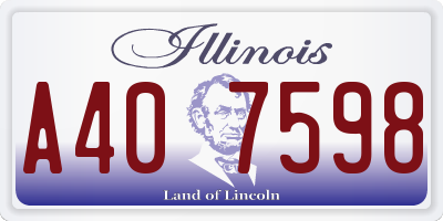 IL license plate A407598