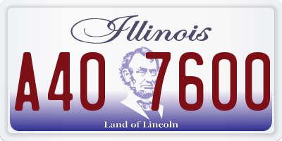 IL license plate A407600