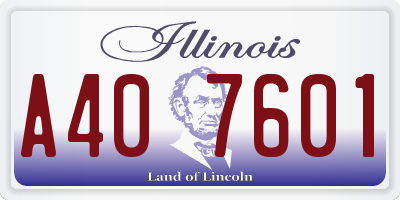 IL license plate A407601