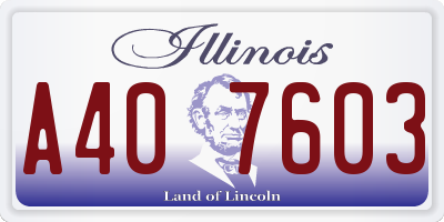 IL license plate A407603