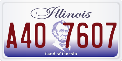 IL license plate A407607