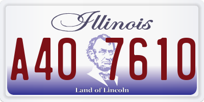 IL license plate A407610