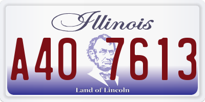 IL license plate A407613