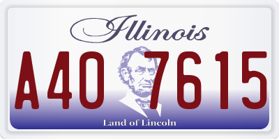 IL license plate A407615