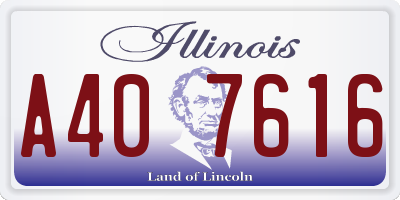 IL license plate A407616