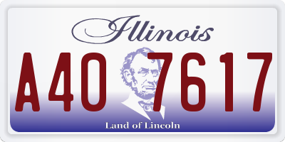 IL license plate A407617