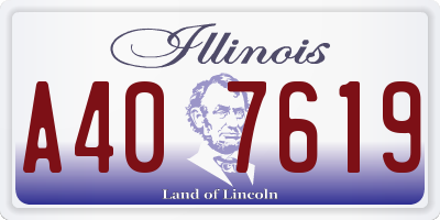 IL license plate A407619