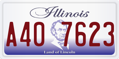 IL license plate A407623