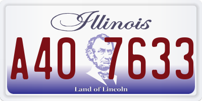IL license plate A407633