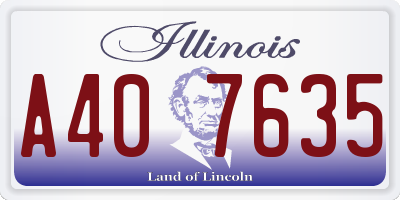 IL license plate A407635