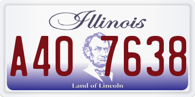 IL license plate A407638