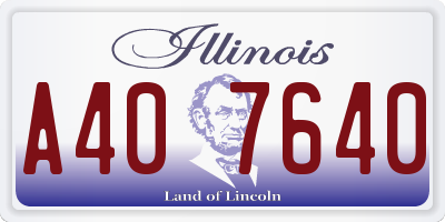 IL license plate A407640
