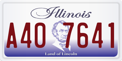 IL license plate A407641