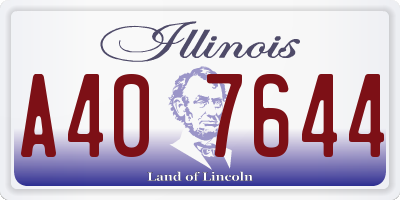 IL license plate A407644