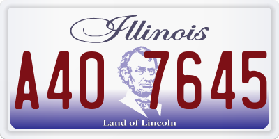 IL license plate A407645