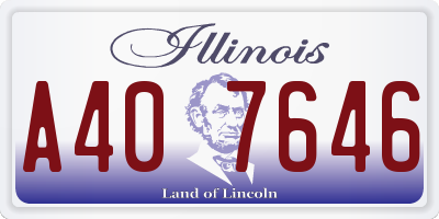 IL license plate A407646