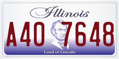 IL license plate A407648