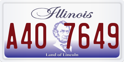IL license plate A407649