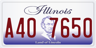 IL license plate A407650