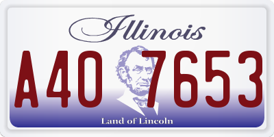 IL license plate A407653