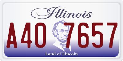 IL license plate A407657