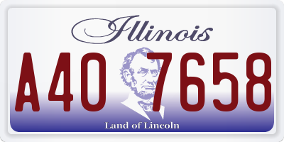 IL license plate A407658
