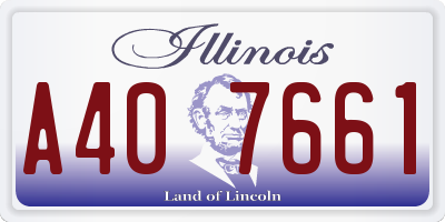 IL license plate A407661