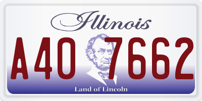 IL license plate A407662