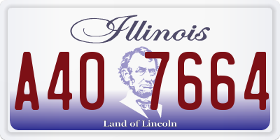 IL license plate A407664