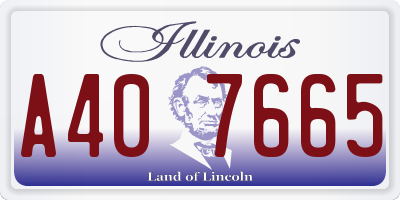 IL license plate A407665