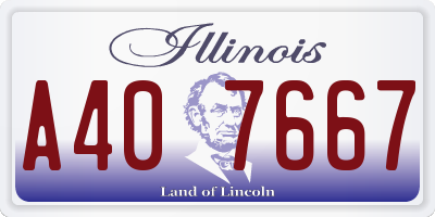 IL license plate A407667